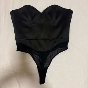 House of Cb zip satin body suit